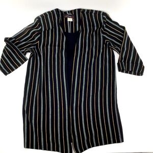 Vtg Damon II Womens Metallic Stripe Open Shoulder Pads 3/4 SleeveBlazer Size 10